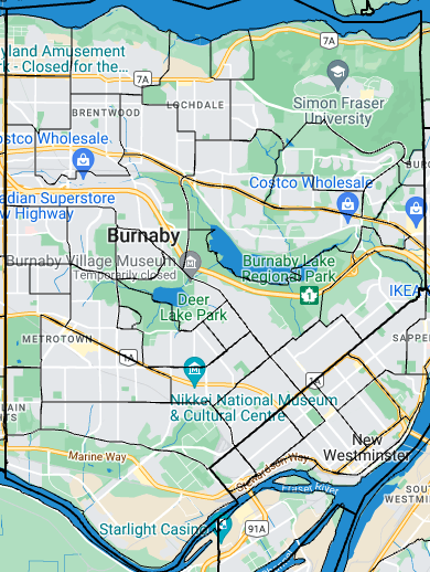 Burnaby map