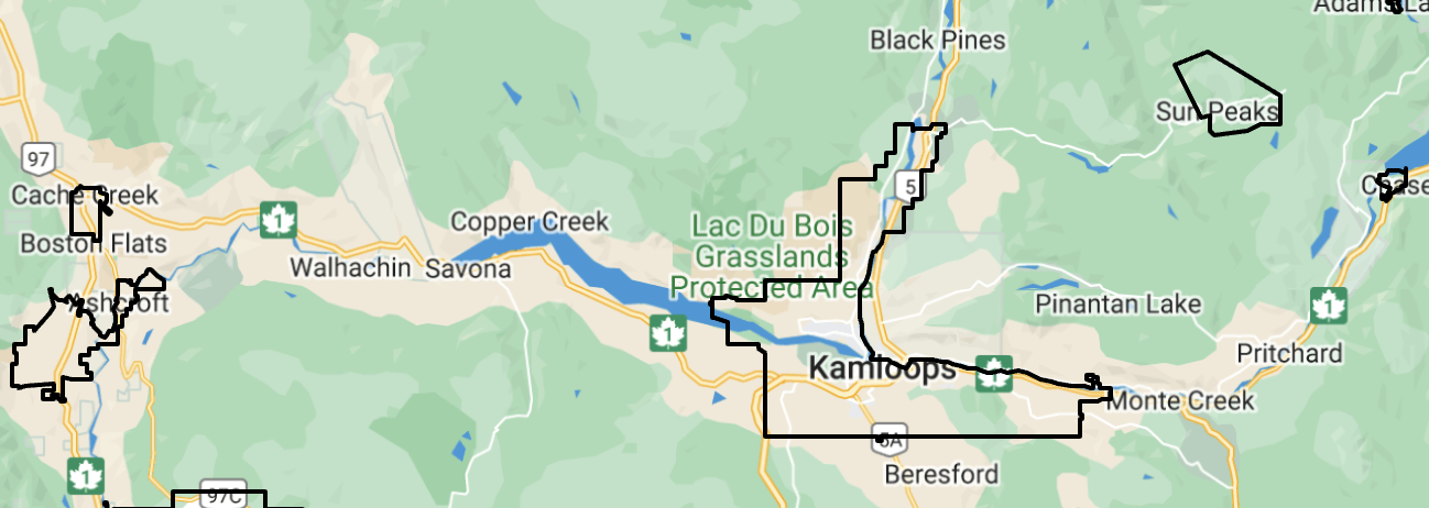 Kamloops & Area map