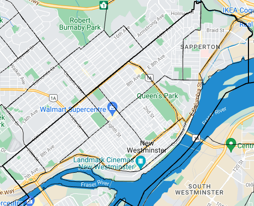 New Westminster map