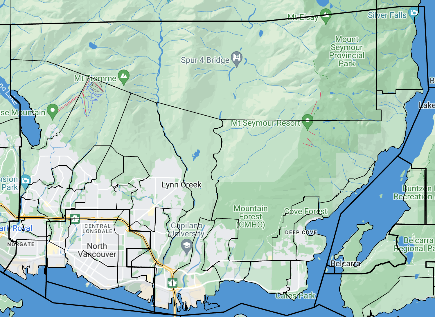 North Vancouver map