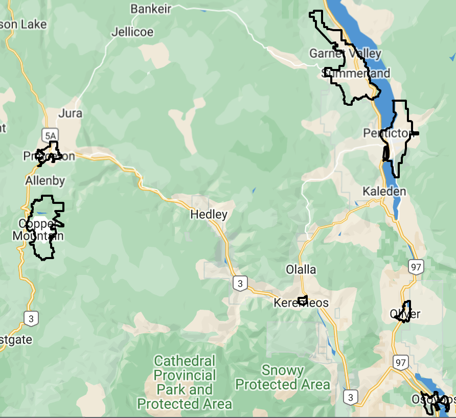 Penticton & Area | Similkameen map