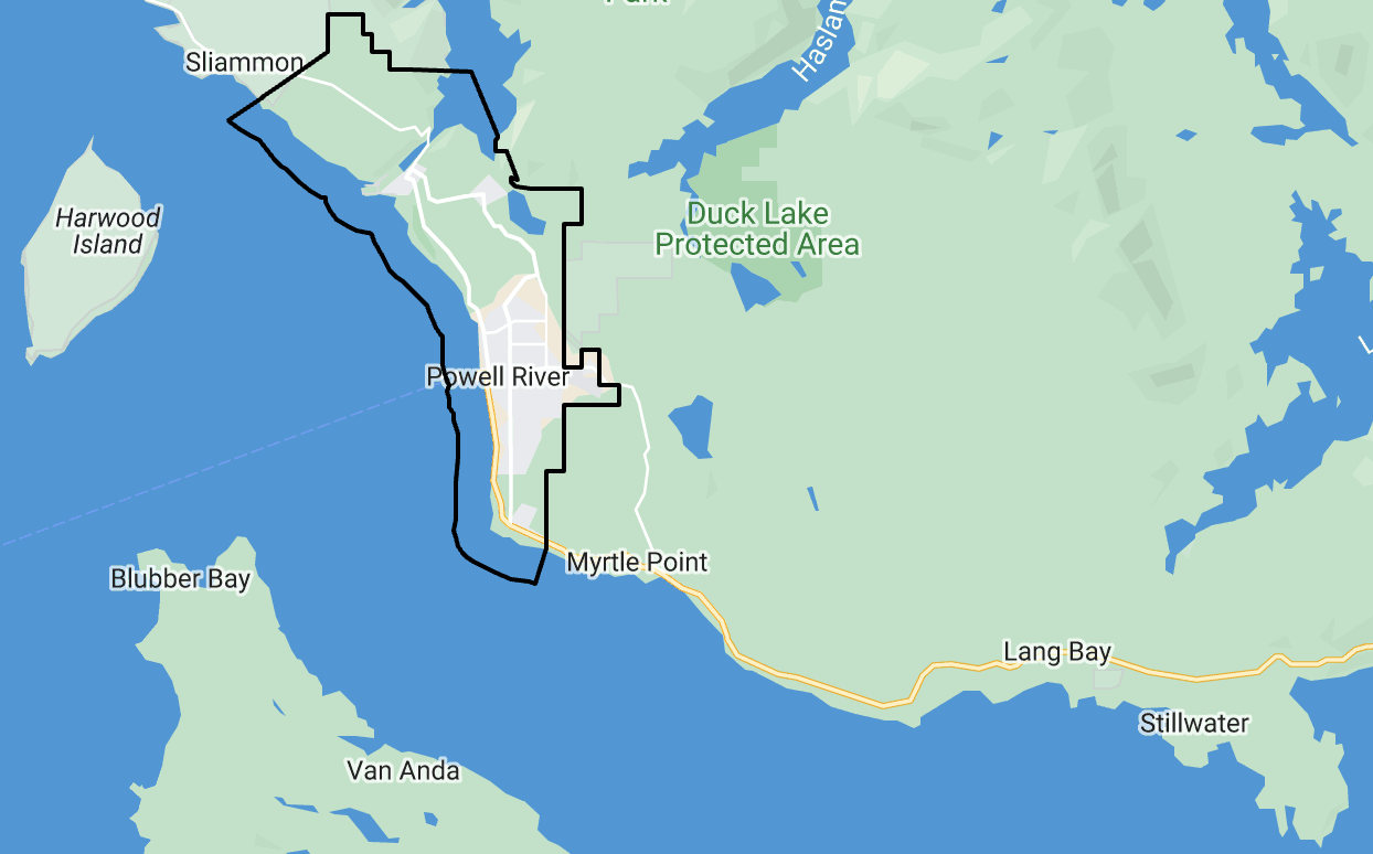 Powell River map
