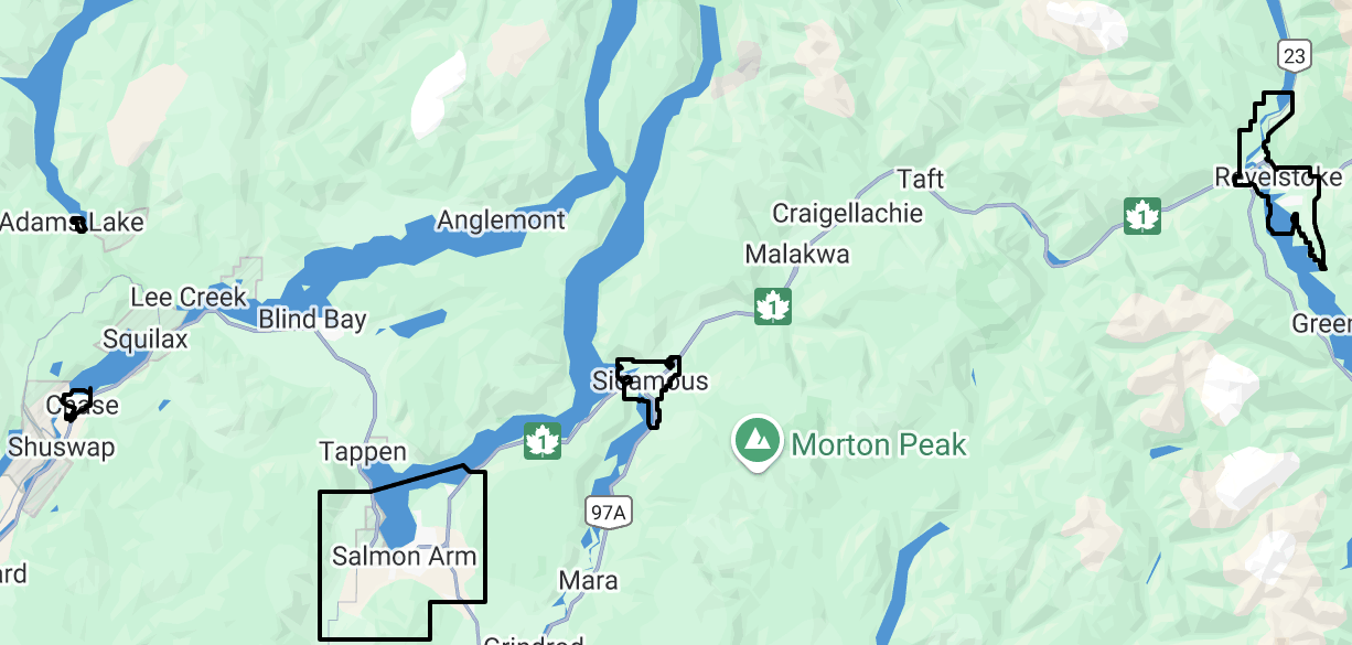 Shuswap | Revelstoke map