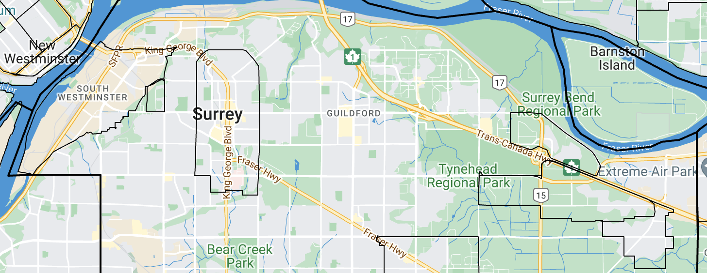 Surrey North map