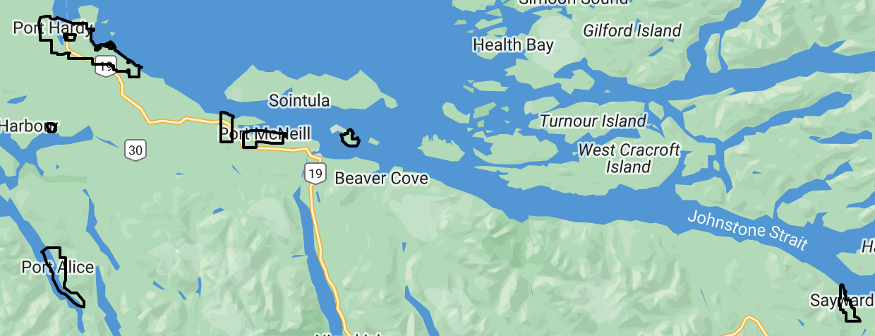 Vancouver Island North map