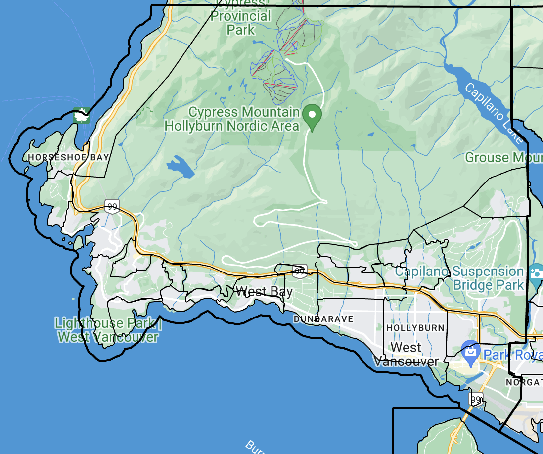 West Vancouver map
